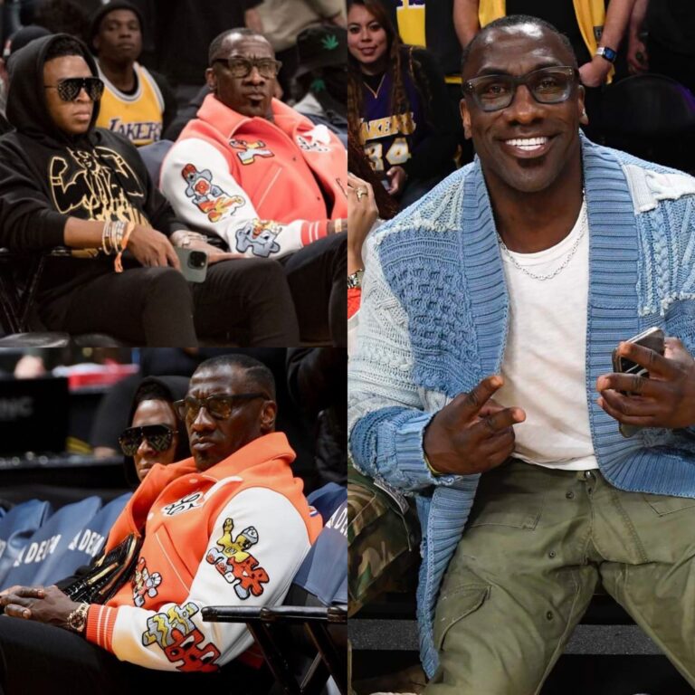 Shannon Sharpe sits cozy in $10k FRONT ROW SEAT at an NBA game with his male “stylist”