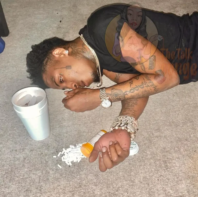 NBA YoungBoy posts concerning photo of himself on the floor surround …